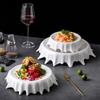 Modern White Irregular Plate Hotel Dim Sum Dessert Dinner Plate Household Cutlery Set Cooking Dishes Kitchen Utensils Porcelain