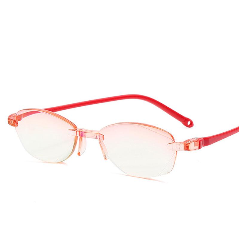 Классические очки для чтения без оправы с защитой от синего света для женщин и мужчин, квадратные очки без оправы для пресбиопии, диоптрии +1,0 1,5 2,5 4,0