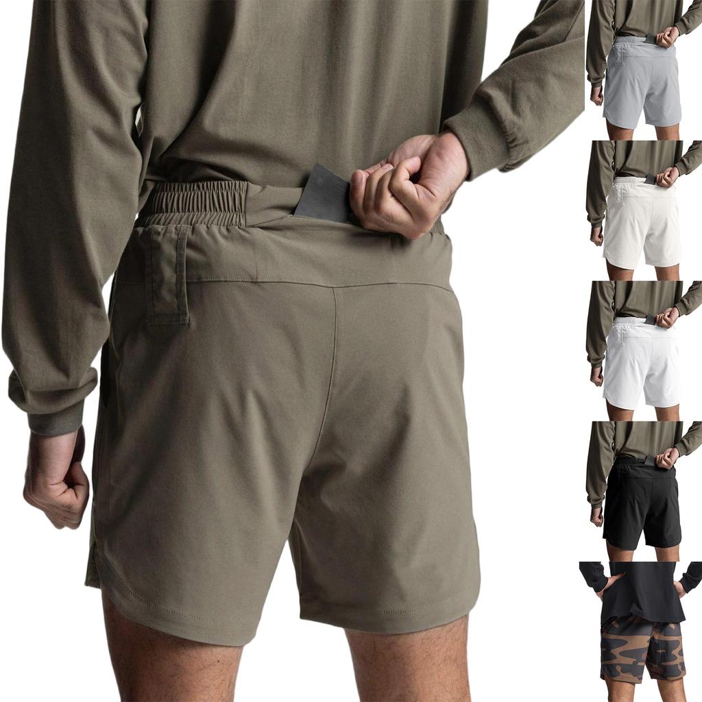Men’s Summer Casual Woven Shorts Five Pocket Athletic Quick Dry Relaxed Fit Street Style Elastic Waist Short Pants