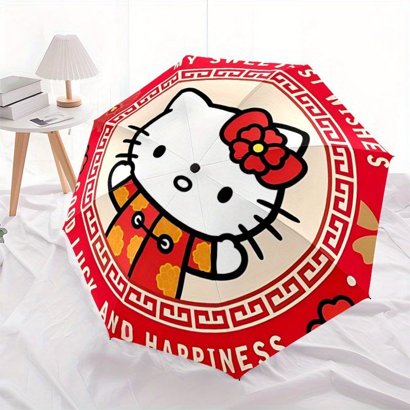 1pc Hello Kitty Automatic Umbrella 8-Bone Design Compact Gear for Outdoor Travel, Perfect Gift for Friends or Family yy280828116