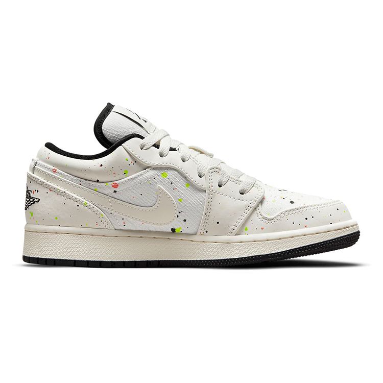 Детские кроссовки Air Jordan 1 Low SE GS Paint Splatter кремового цвета с парусом DH3295-100