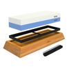 Double-sided White Corundum 1000/6000 Grit Whetstone Sharpening Grinding Stone Knife Sharpener Kitchen Tool with Holder