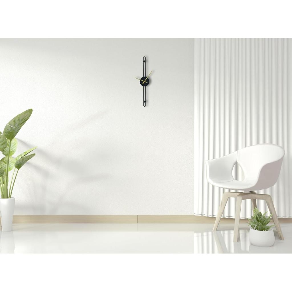 Nordic Minimalist Gold Needle Metallic Wall Clock for Home, Office, Bedroom & Kitchen|Big Size Stylish Latest Home Décor | Black Color