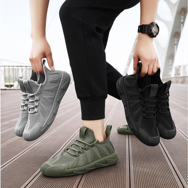 Мужская обувь 2024 года, летняя новая дышащая сетчатая повседневная обувь, мягкая подошва, трикотажная спортивная обувь, дизайнерские кроссовки для мужчин, хлопковая ткань