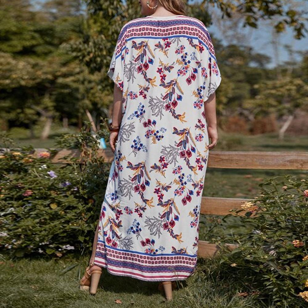 Spring and summer new women's clothing seaside vacation dress robe large size bohemian dress