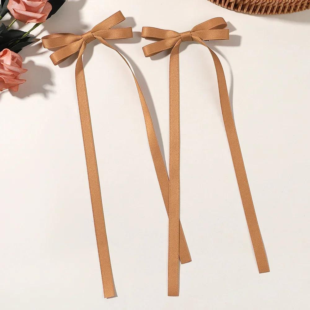 2 шт./лот лента бант повязка на голову длинная кисточка милая заколка для волос женские аксессуары для волос головные уборы для вечеринок для девочек боковые зажимы