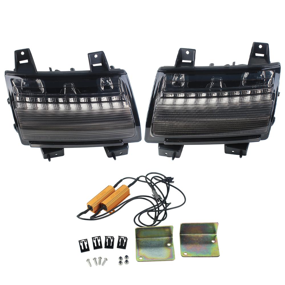 AUKMA LED Running Lights with DRL Turn Signals Fit for 2018-2019 for Jeep for Wrangler JL Sahara Rubicon