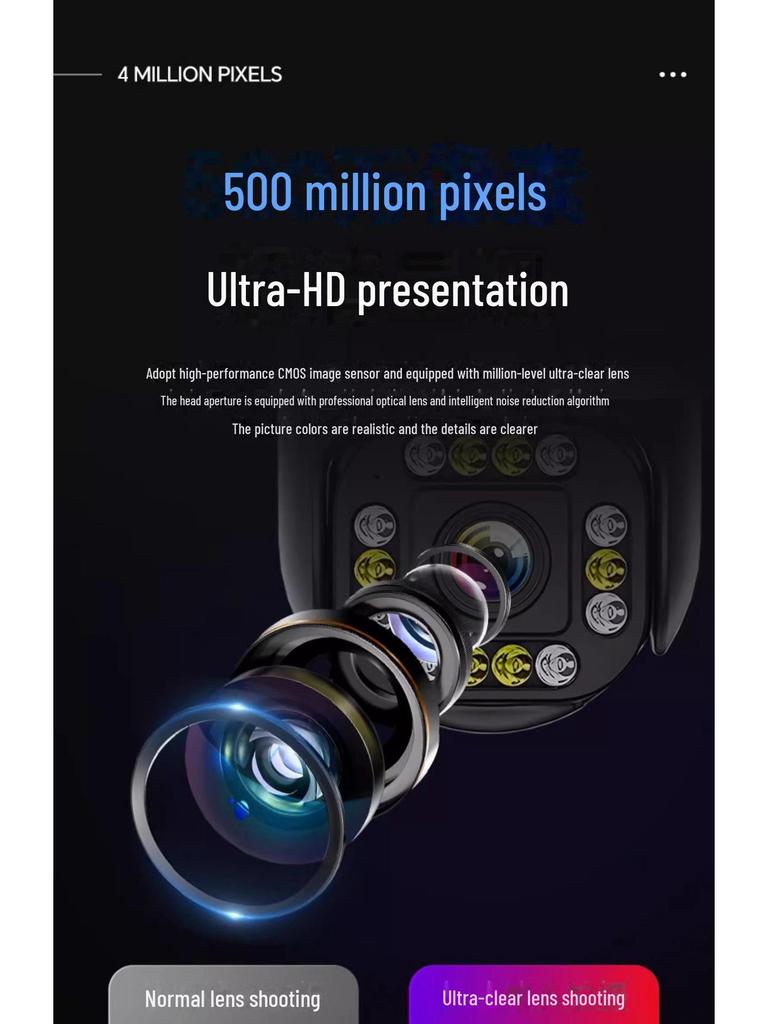 Three-Lens 360° Mobile Camera with Remote Monitoring & Intelligent Human-Shape Tracking