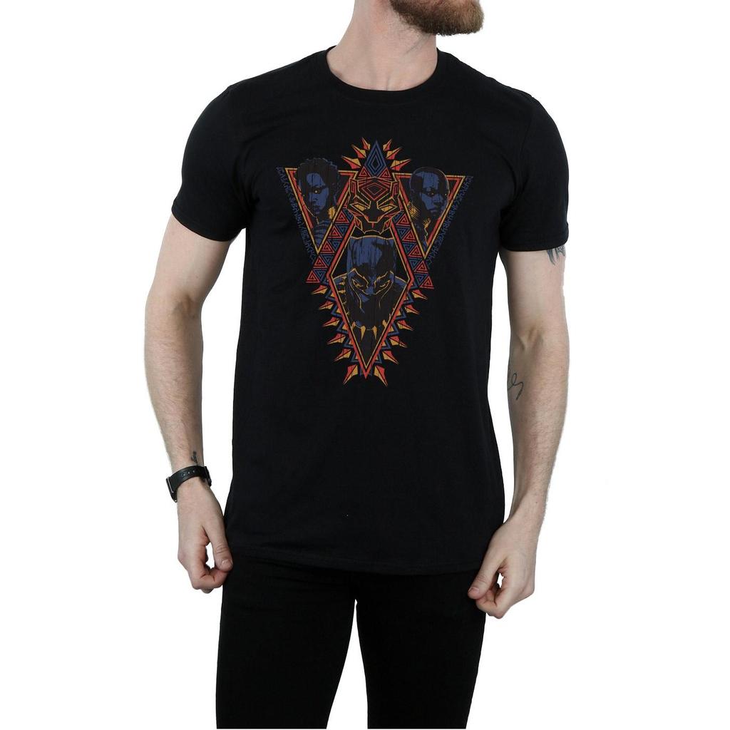 Marvel Mens Black Panther Tribal Heads T-Shirt