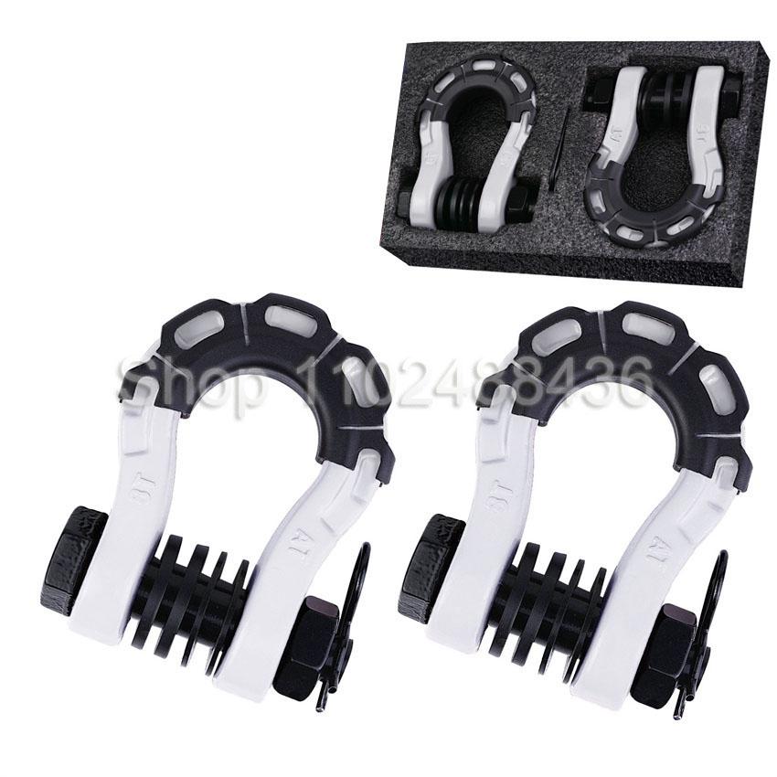 2 Pcs Trailer U-hook 8 Ton 3/4" D-ring Shackles Set u-hook loop hook trailer rope automobile SUV Offroad Parts Towing Hook