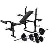 Workout Bench - vidaXL - 30.5kg - Foldable - Adjustable Backrest - Dumbbells Included