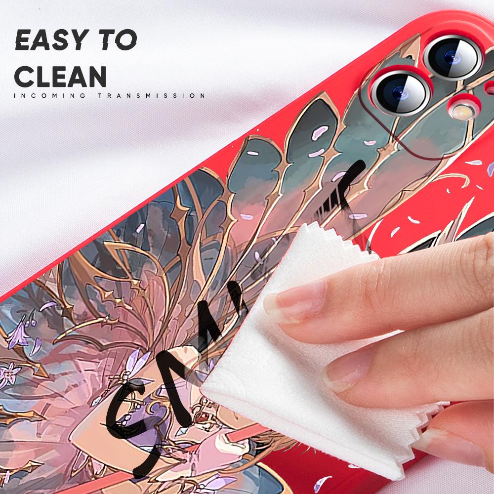 Cartoon Anime Phone Case for iPhone 15 14 13 12 11 Samsung Galaxy S23 S22 A52 A52S Soft Full Protection Square Liquid Silicone Cover