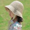 Spring Summer Children Straw Hats Outdoor Baby Sun Hat Trendy Lace Ribbon Straw Hat  for Kids