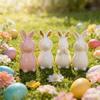 3PCS Minimalist Rabbit Figurines, Nordic Style Abstract Animal Sculpture for Home Shelf Decor, Modern Easter & Spring