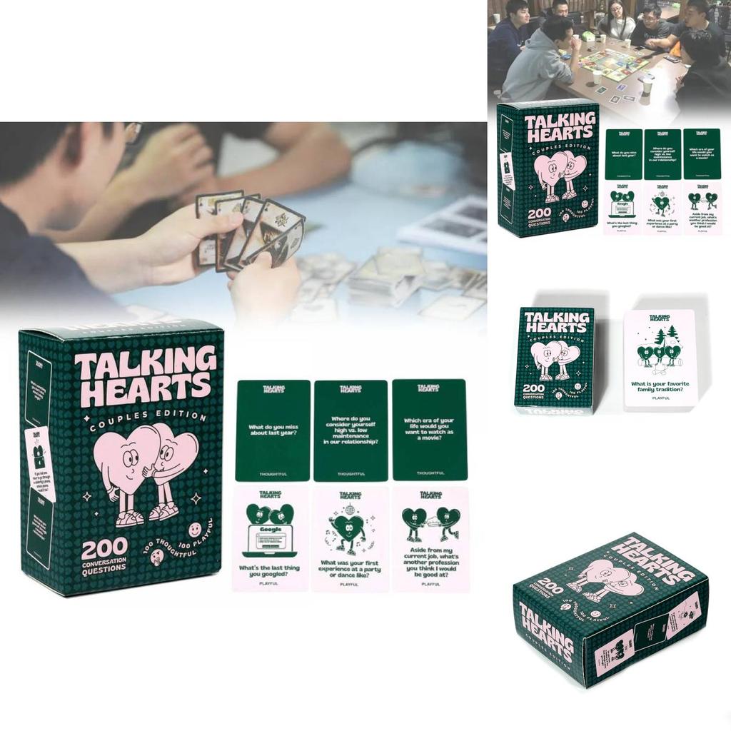 Увлекательная английская версия карточной игры-стратегии Talking Hearts для социальных собраний и семейного веселья