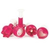 Set of 5 Cutters - SCRAPCOOKING - Fondant Ejectors - Heart/flower/star/button - Pink and White