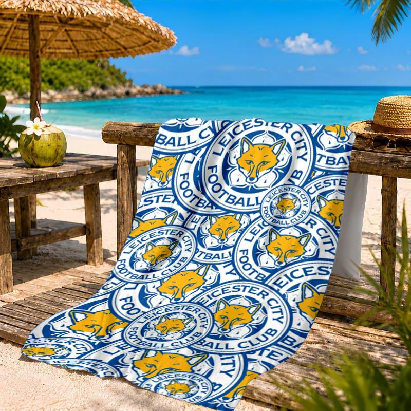Fc Crest Design Printed Microfiber Beach Towel, Soft And Absorbent, Quick-Dry, Ideal for Summer Travel, Beach Essential, Swimming Pool