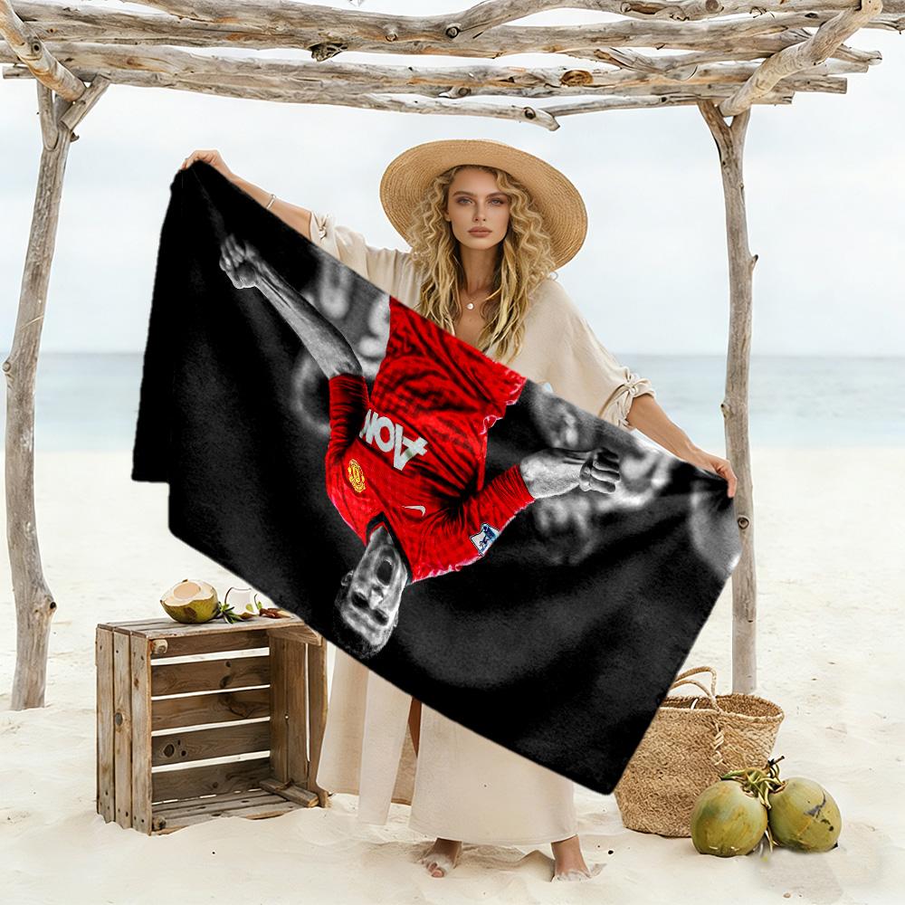 Football Player Celebration Beach Towel Super Soft & Absorbent Comfortable Lightweight