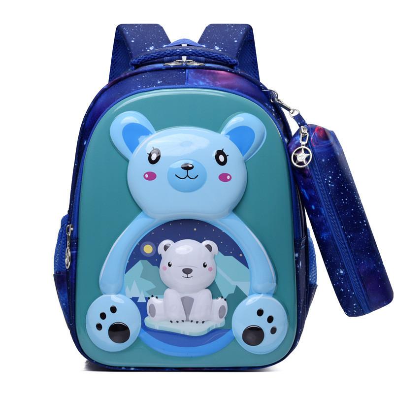 Breathable Nylon Backpack For Children Colorful Animal Patterns Unisex Primary School Bag