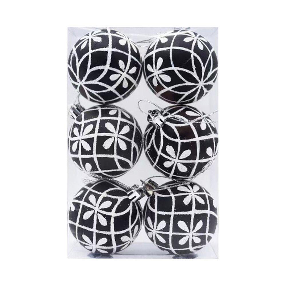 6 шт. Расписанные вручную шары Подвески для рождественской елки 6 см Шары для украшения окна Рождественские шары Вечеринка Праздник