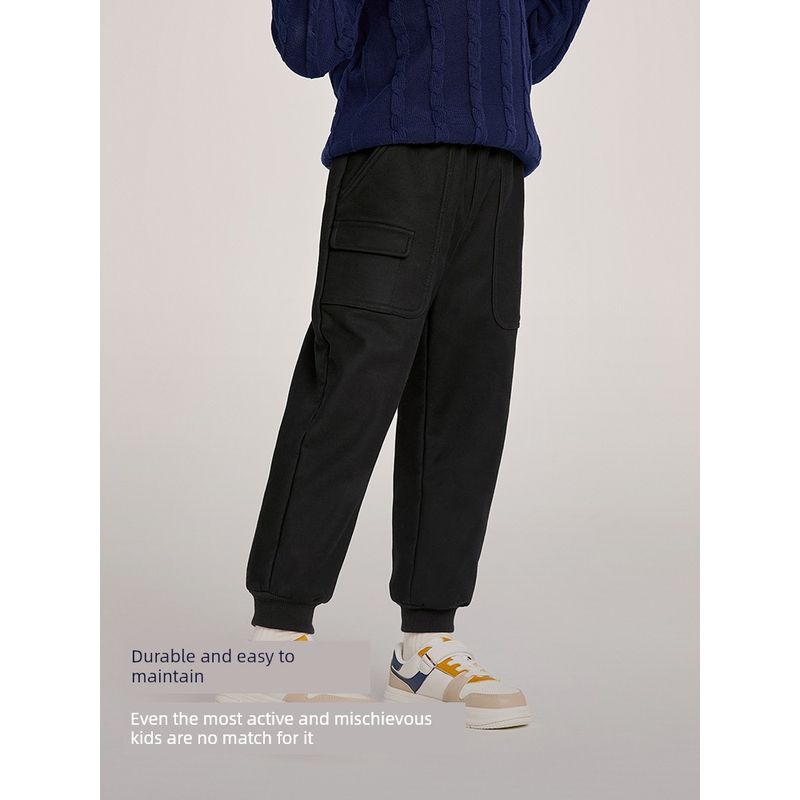 David Bella Boys' Fleece-Lined Pants Children's Jogger Pants Boys 2026 New Winter Casual Long Pants Children's Trousers