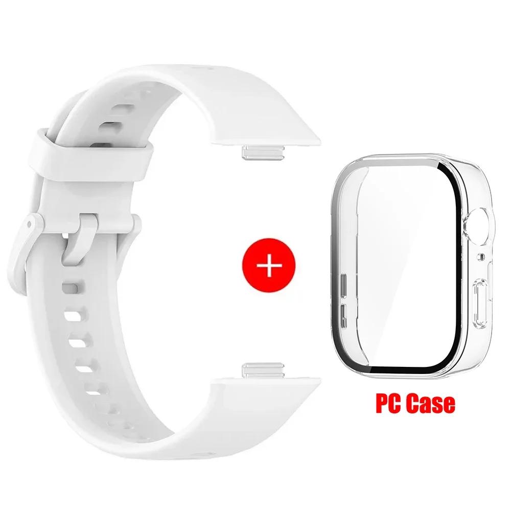 Case+Silicone Band For Huawei Watch Fit 3 Strap Sport Bracelet Tempered Glass Cover Protector for Huawei Fit3 Correa Accessories