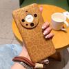 Применимый чехол для мобильного телефона Huawei mate60 с ремешком на запястье, портативный mate60pro, кожа Maillard, 60pro + чехол с леопардовым принтом