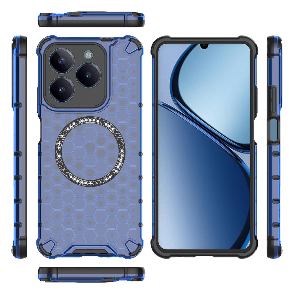 Для Realme C61 4G/C63 4G/Narzo N63 4G Магнитный чехол из ТПУ+ПК с сотовой текстурой