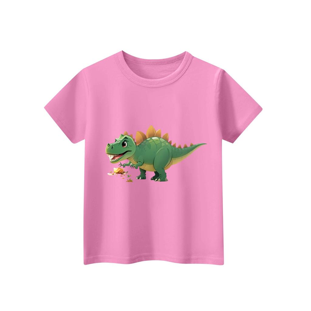 Детская футболка с коротким рукавом и принтом животных, повседневный топ