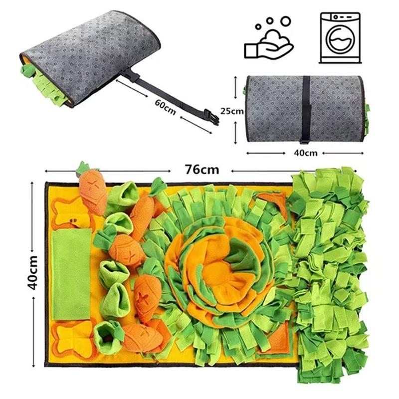 Dog And Cat Snuffle Mat Slow Feeder Puzzle Toy Indoor Nose Work Training Enrichment Hide Treats For Anxiety Relief Birthday Gift