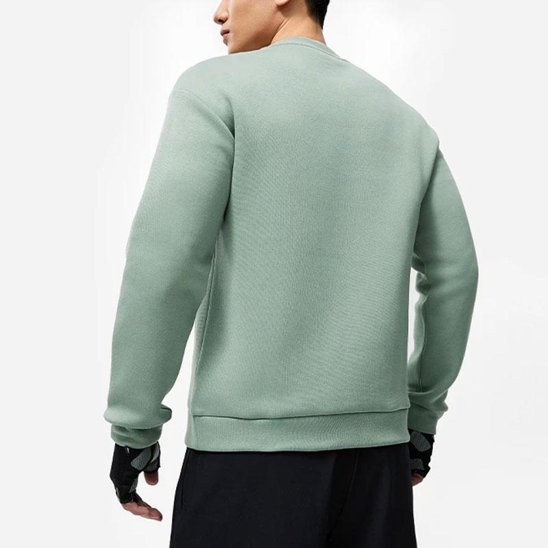 Li-Ning Мужская толстовка с круглым вырезом и принтом логотипа Fitness Series Lake-Blue AWDU103-4