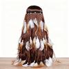 Bohemian headdress Tibetan rainbow wig headband Indian feather headdress headwear
