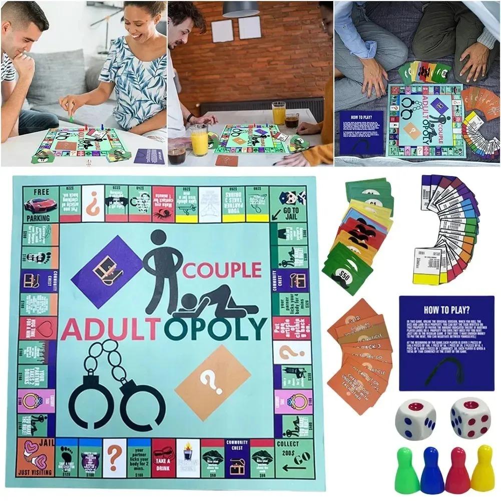 Настольные игры Adultopoly Для пары Вечерний свидание Забавные карточные игры для отношений Интерактивные подарки на День святого Валентина идеально подходят для мужа жены Карточные игры Игрушка