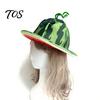 Fun Costume Accessory for Adults Watermelon Party Hat, Wide Brim Sun Visor Parties, Unisex Comfortable Hat Lightweight Elastic Headwear Summer