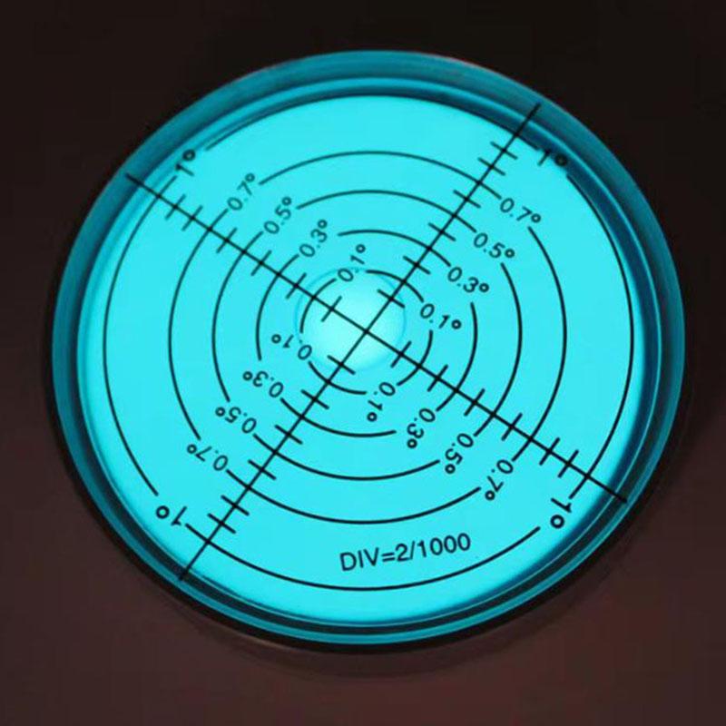 Ночное видение Светящийся круглый пузырьковый уровень Металлический пузырьковый уровень точность 6'/2 мм Размер 60x10 мм