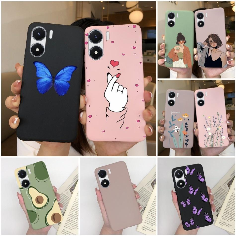 Phone Case For Vivo Y02S Case V2203 Bumper Soft Silicone Back Cover for Vivo Y16 Funda Butterfly Case for VivoY02S Y 02S Y 16