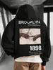 Мужская ретро-толстовка Brooklyn 1898 Модная ретро-толстовка Повседневный уличный стиль Осень_Зима Толстовка толстовка худи толстовки
