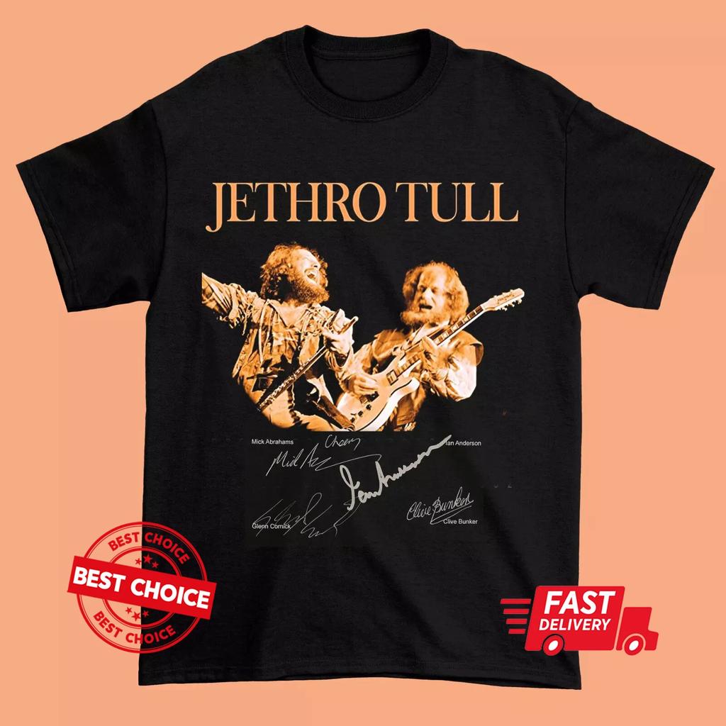 Jethro Tull Короткий рукав Мужская Черная Футболка S-3XL Q7847