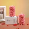 Handmade Rose Column Aromatherapy Candle - Carved, Smokeless, Fragrant, Decorative Ornament and Gift.
