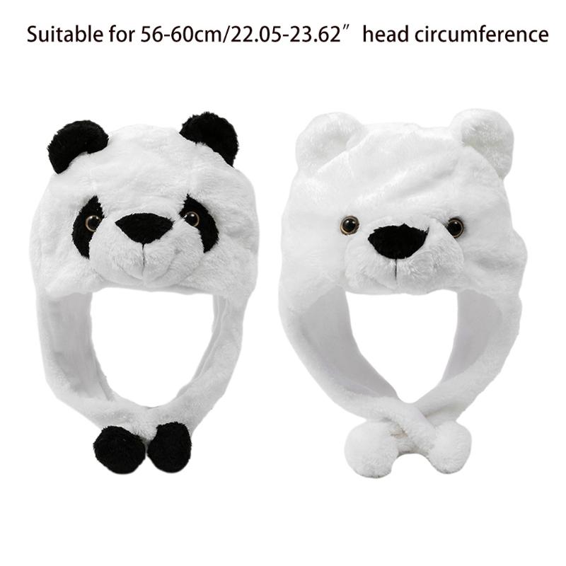 Kawaii Cartoon Animal Panda Hat Cute Headgear Windproof Warm Hat Dress Up Halloween Cospaly Gift for Boy Girl ChildAdult