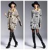 Autumn Plus Size Women's Newspaper Print Loose Knit Sweater