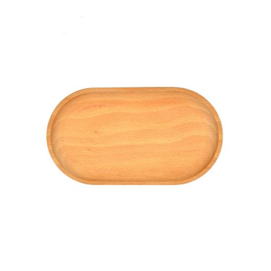 Storage Tray Multipurpose 4 Shapes Solid Wood Square Rectangle Round Ellipse Dinner Breads Plate