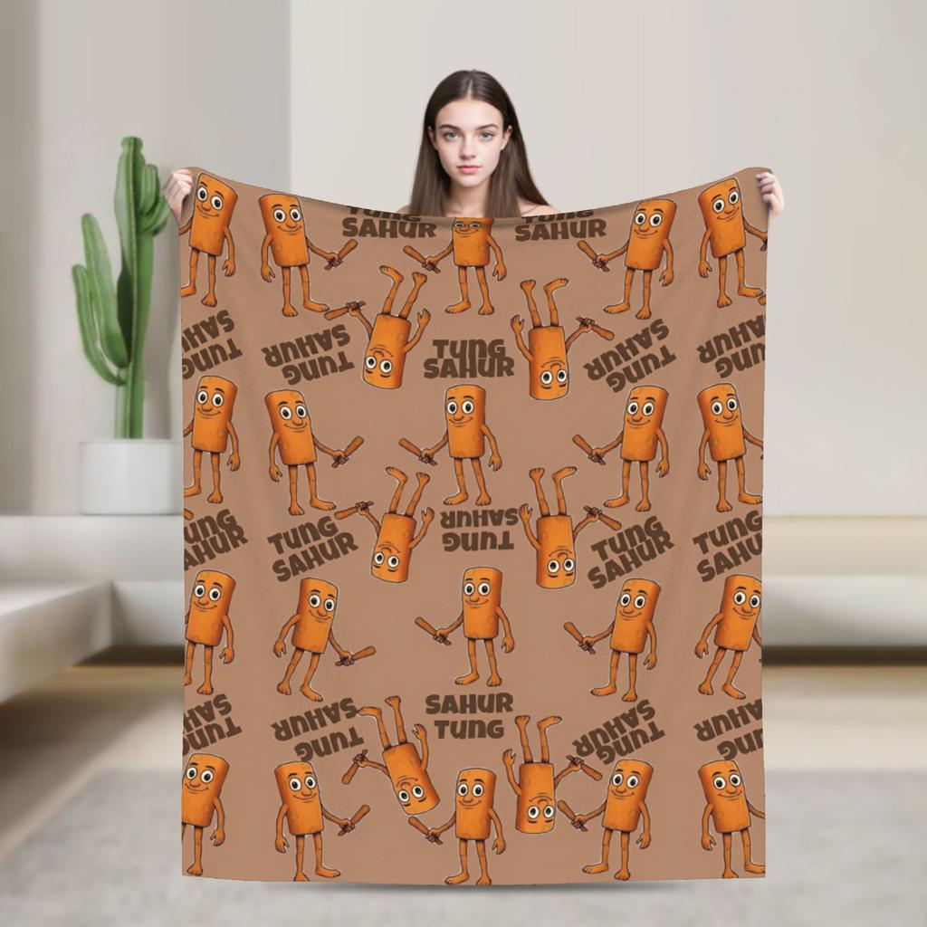 Bombardino Crocodilo Italian Brainrot Blanket Fleece Funny Meme Soft Throw Blankets for Airplane Travel Bedding Quilt