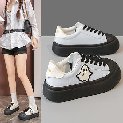 Платформенные кеды, маленькие белые туфли, женские универсальные нишевые кеды с большой головой, весна 2025, новая повседневная обувь на доске, ins тренд