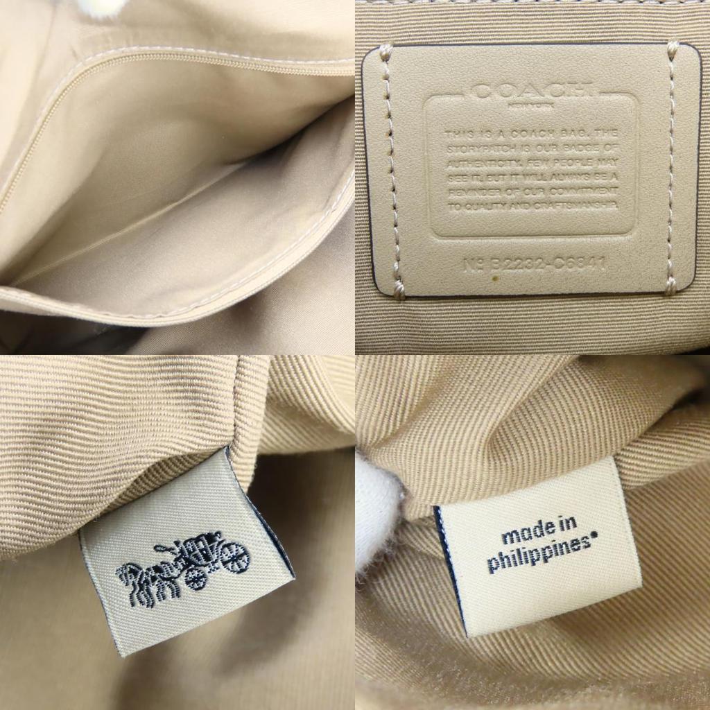 Used COACH Handbag C6841 leather beige Ivory By color