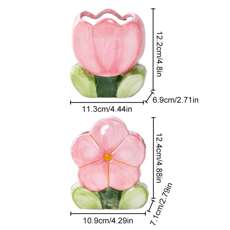 Керамика Настольный настольный контейнер в форме тюльпана-органайзер Косметическая щетка Разные аксессуары