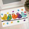 1pc Flannel Mat Multicolor Puzzle Bird Pattern Entrance Door Mat Bathroom Bedroom Non-Slip Water-Absorbing Foot Mat Home Foyer Door Mat