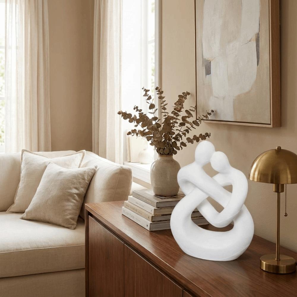 Abstract Design 3D Printed Figure Romantic Couple Embracing Sculpture Home Decoration