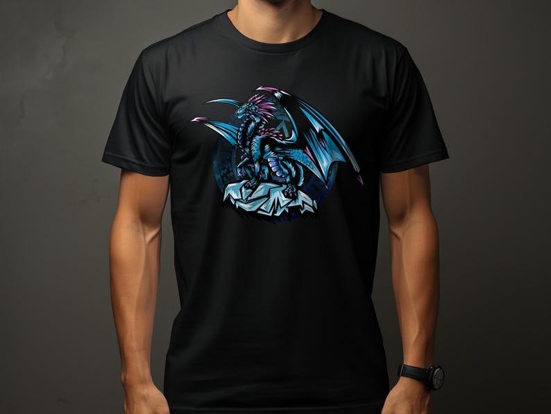 Fantasy Blue Dragon T-Shirt, RPG Gamer Tee, Tabletop Gaming Shirt, Roleplaying G