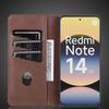 Кожаный чехол-книжка с магнитной адсорбцией для Xiaomi Redmi Note 14 5G Global EUR RUS Защитный чехол Capa Fundas Coque